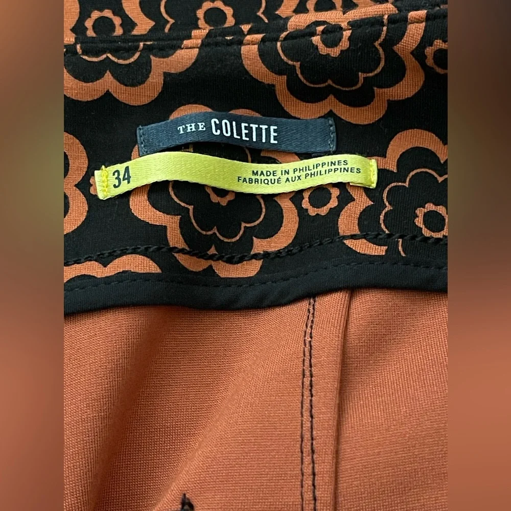 Maeve Anthropologie Colette Wide Leg High Waist Ponte Motif Cropped Pants Sz 34 - Picture 10 of 11